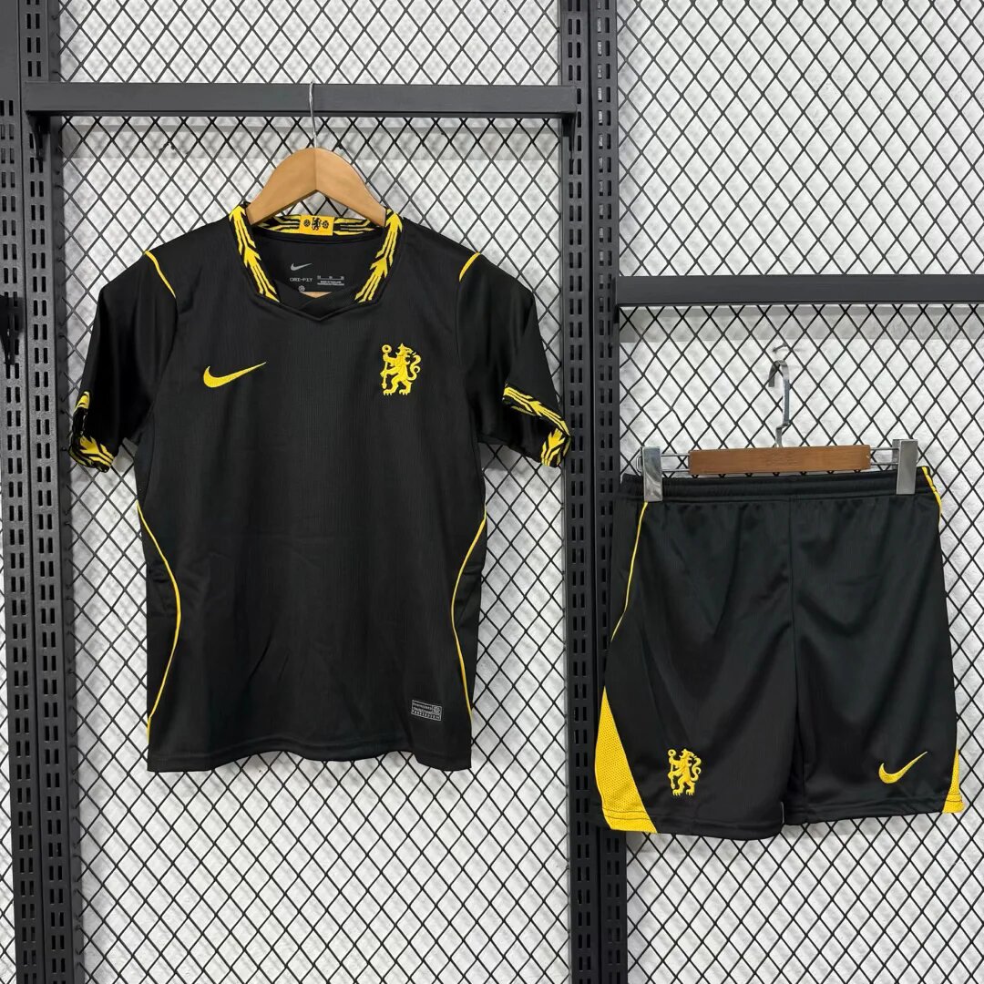 Kids-Chelsea 26/27 Away Black Soccer Jersey